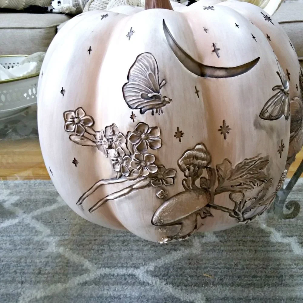NEW! ENCHANTED Garden PUMPKIN DECOR Mushrooms STARS